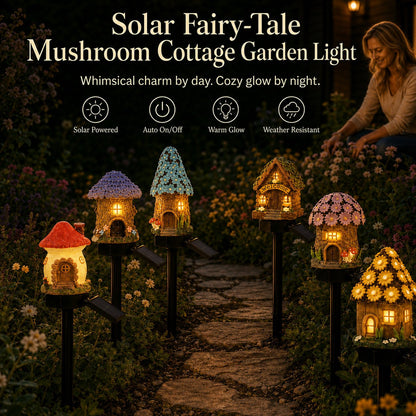 🍄Ivokio® Solar Fairy-Tale Mushroom Cottage Garden Light