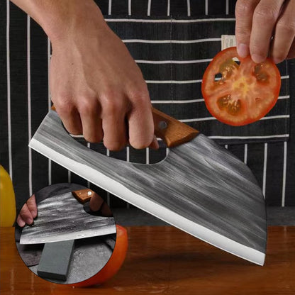 Ivokio® Premium Hand-Forged Chef's Knife & Cleaver Set