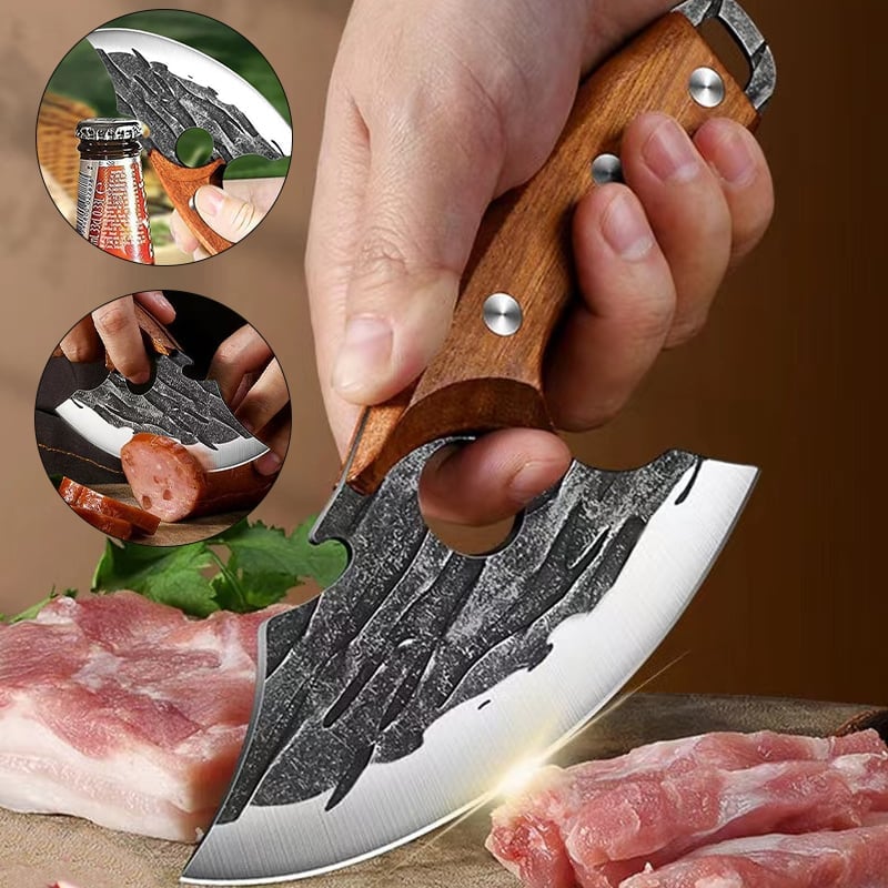 Ivokio® Premium Hand-Forged Chef's Knife & Cleaver Set