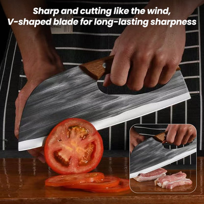 Ivokio® Premium Hand-Forged Chef's Knife & Cleaver Set