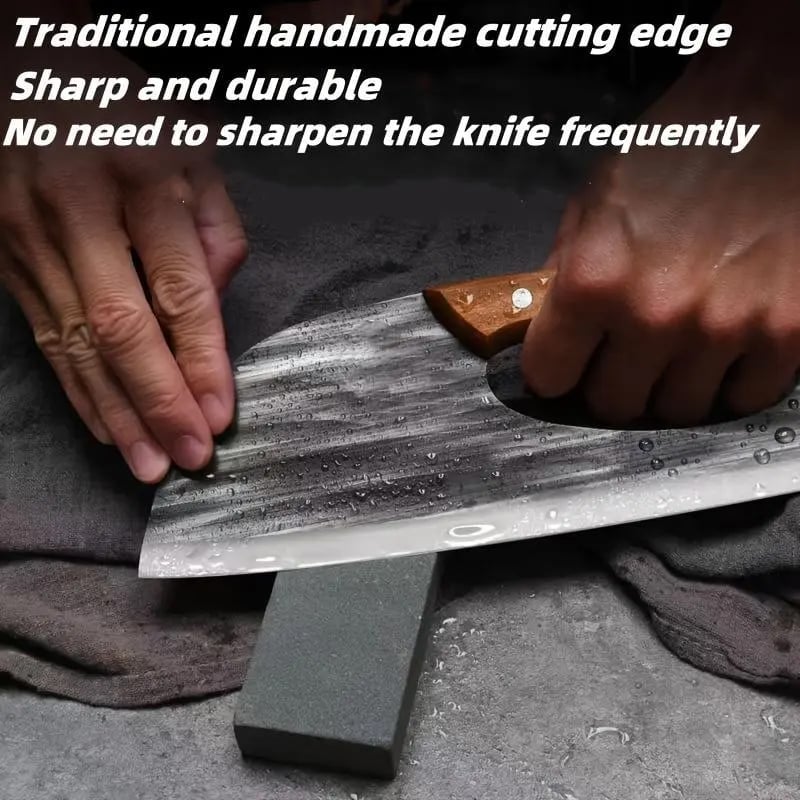 Ivokio® Premium Hand-Forged Chef's Knife & Cleaver Set