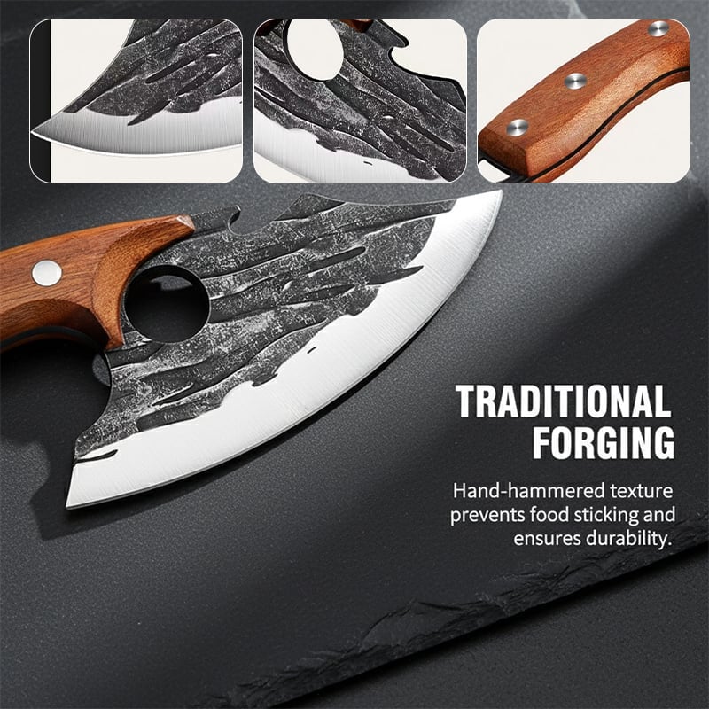 Ivokio® Premium Hand-Forged Chef's Knife & Cleaver Set