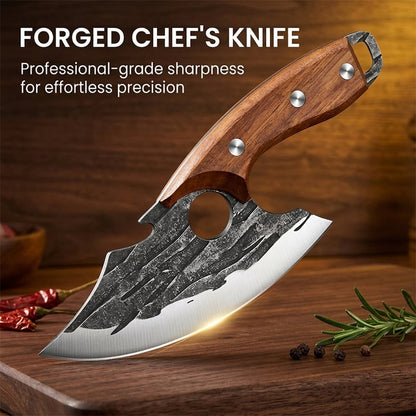 Ivokio® Premium Hand-Forged Chef's Knife & Cleaver Set