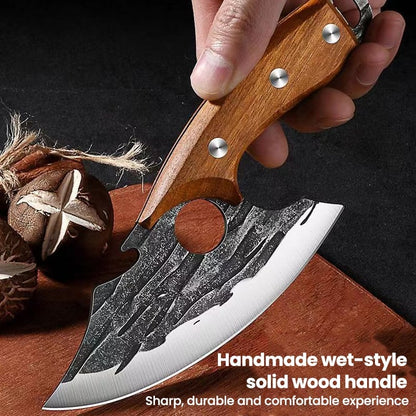 Ivokio® Premium Hand-Forged Chef's Knife & Cleaver Set