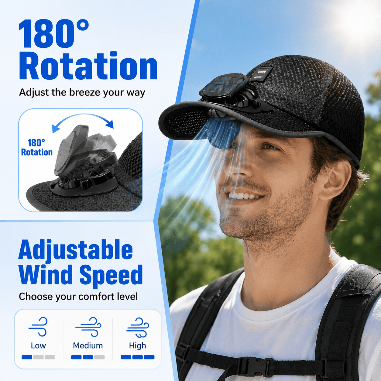 Ivokio®🧢 Solar Cooling Fan Hat — Stay Cool Under the Sun