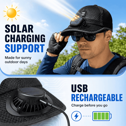 Ivokio®🧢 Solar Cooling Fan Hat — Stay Cool Under the Sun