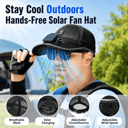 Ivokio®🧢 Solar Cooling Fan Hat — Stay Cool Under the Sun