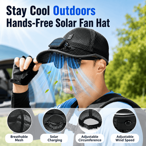 Ivokio®🧢 Solar Cooling Fan Hat — Stay Cool Under the Sun