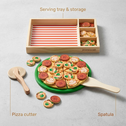 Ivokio® Artisanal Wooden Pizza Set: The Ultimate Slice of Pretend Play