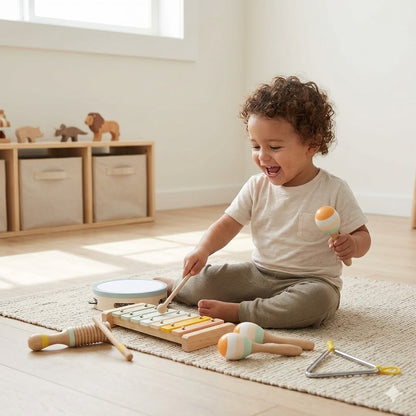 Ivokio® Symphony of Joy: Premium Wooden Musical Instrument Collection for Early Learning