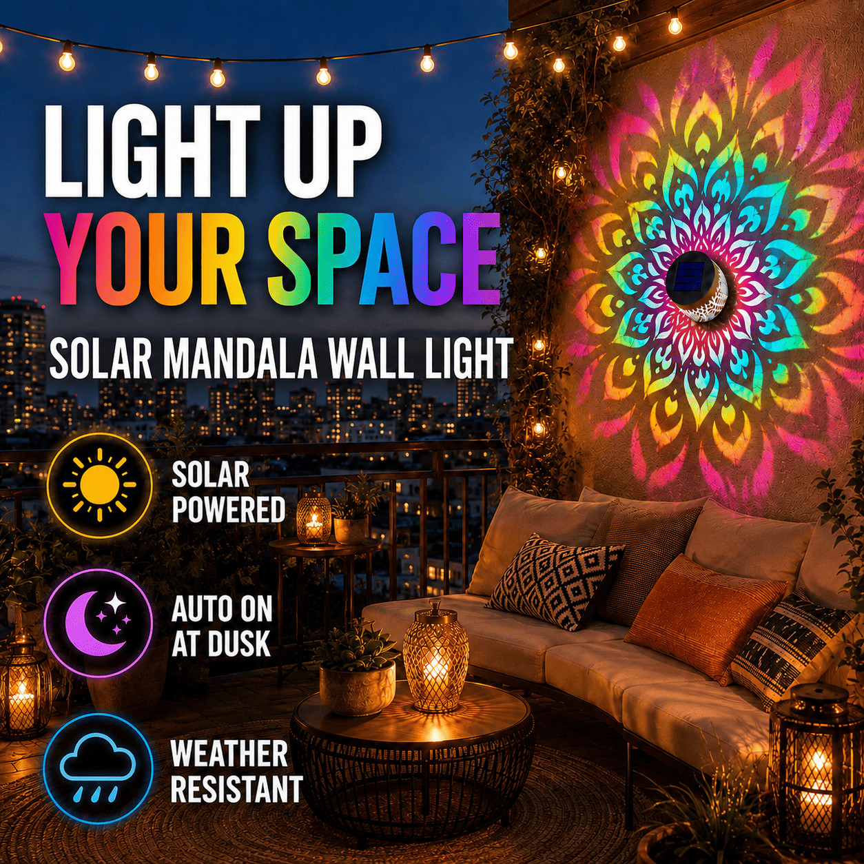 Ivokio® Solar Mandala Light