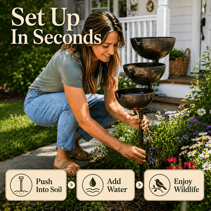 🔥Hot Sale 50% OFF🐦Ivokio® Bring Life Back To Your Garden –  Rain Catcher Bird Bath🌿
