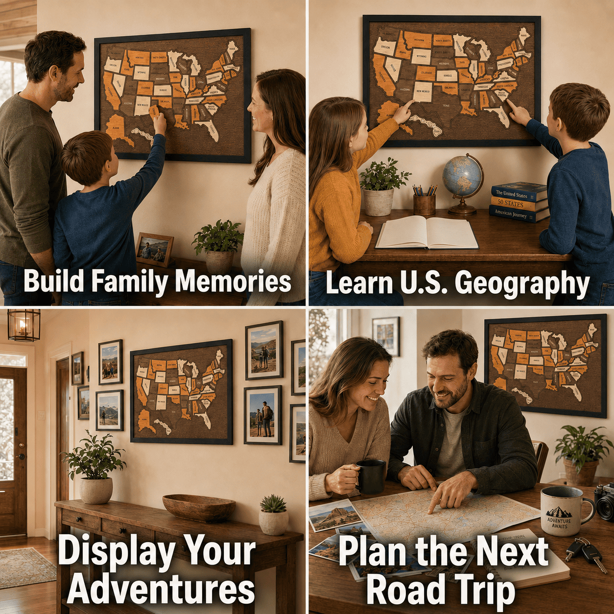 Ivokio® Wooden Travel Memory Map — Record Your Travel