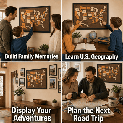 Ivokio® Wooden Travel Memory Map — Record Your Travel