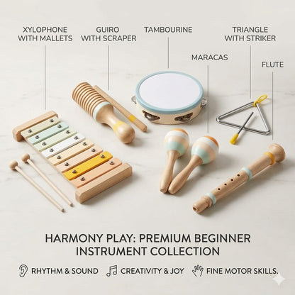 Ivokio® Symphony of Joy: Premium Wooden Musical Instrument Collection for Early Learning