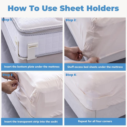 ✨Ivokio® SheetSnug Fitted Bed Sheet Fastener Clips with Locking Strips
