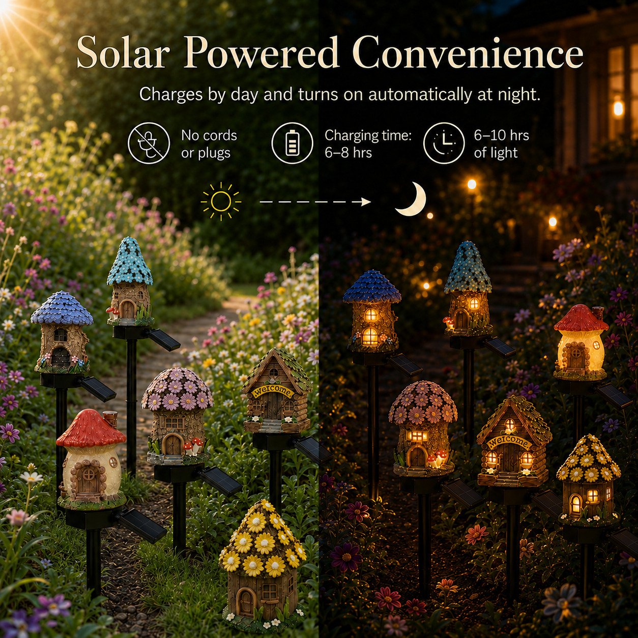 🍄Ivokio® Solar Fairy-Tale Mushroom Cottage Garden Light