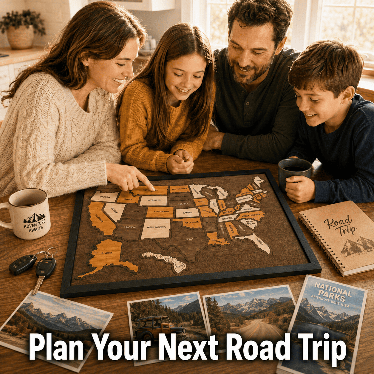 Ivokio® Wooden Travel Memory Map — Record Your Travel