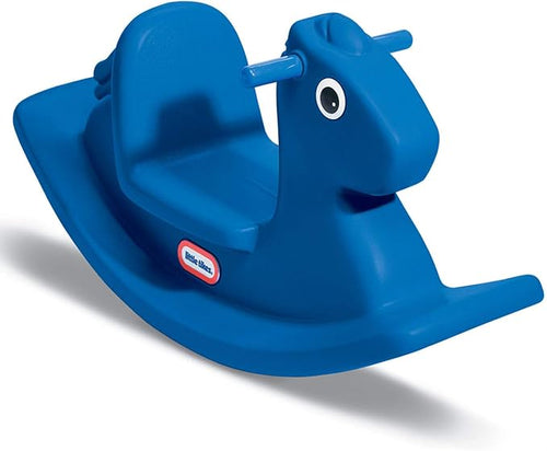 Ivokio® Classic Blue Rocking Horse - Durable Indoor & Outdoor Toddler Rider with Easy-Grip Handles