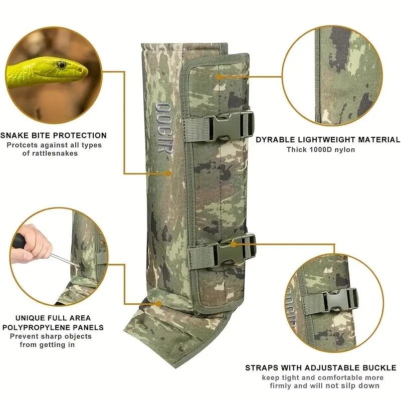 Ivokio® Snake-Resistant Leg Gaiters – Protective Outdoor Gear for Hiking, Hunting & Camping