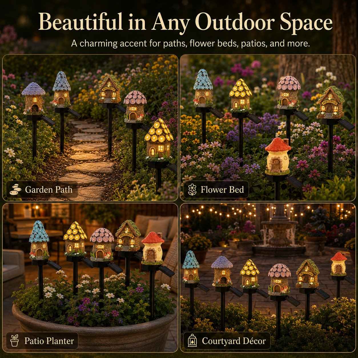 🍄Ivokio® Solar Fairy-Tale Mushroom Cottage Garden Light