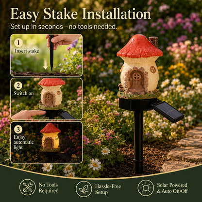 🍄Ivokio® Solar Fairy-Tale Mushroom Cottage Garden Light