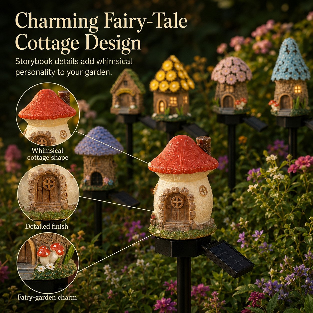 🍄Ivokio® Solar Fairy-Tale Mushroom Cottage Garden Light