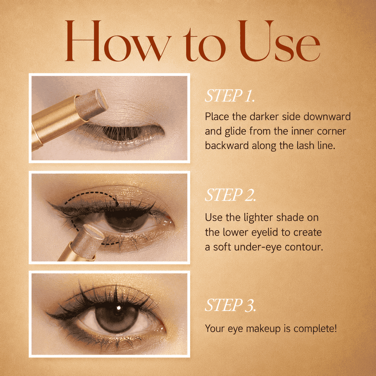 Ivokio® 3 in 1 Easy Eyeshadow Stick suitable for Beginners