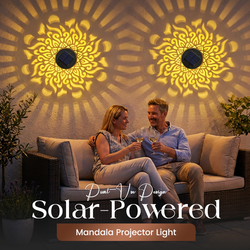 🌞 50% OFF NOW! 🌀Ivokio® Solar Mandala Light – Stunning Pattern Projection, 2-in-1 Floor & Wall Design & IP65 Waterproof Auto On/Off 🌿