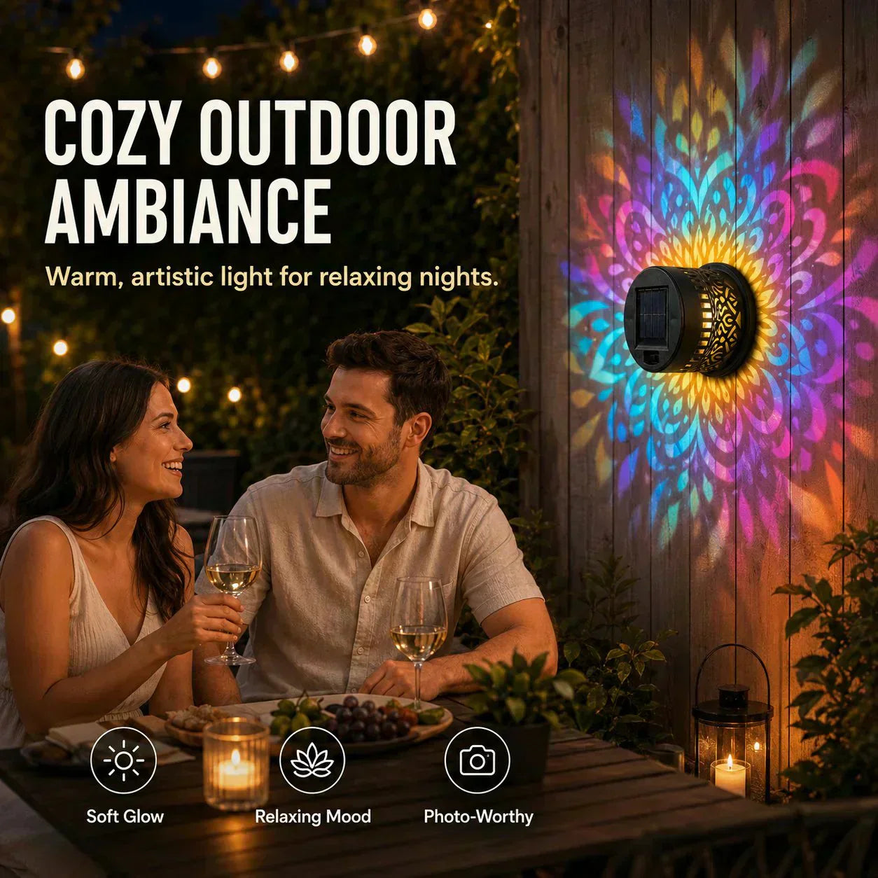 🌞 50% OFF NOW! 🌀Ivokio® Solar Mandala Light – Stunning Pattern Projection, 2-in-1 Floor & Wall Design & IP65 Waterproof Auto On/Off 🌿