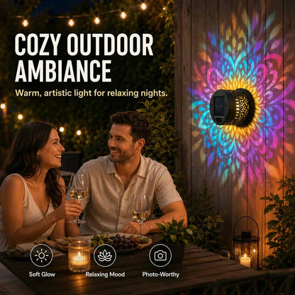 🌞 50% OFF NOW! 🌀Ivokio® Solar Mandala Light – Stunning Pattern Projection, 2-in-1 Floor & Wall Design & IP65 Waterproof Auto On/Off 🌿