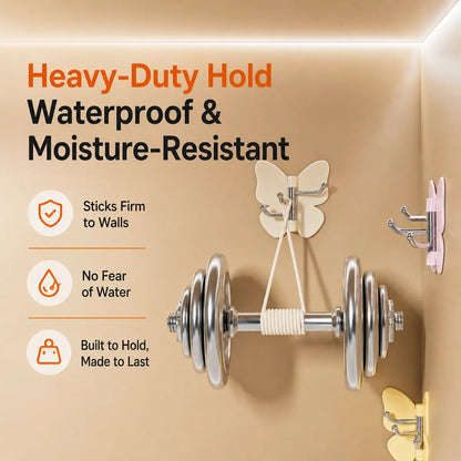 🦋 Ivokio® Rotating Butterfly Triple Hook—Adjustable for Flat Walls & Corners